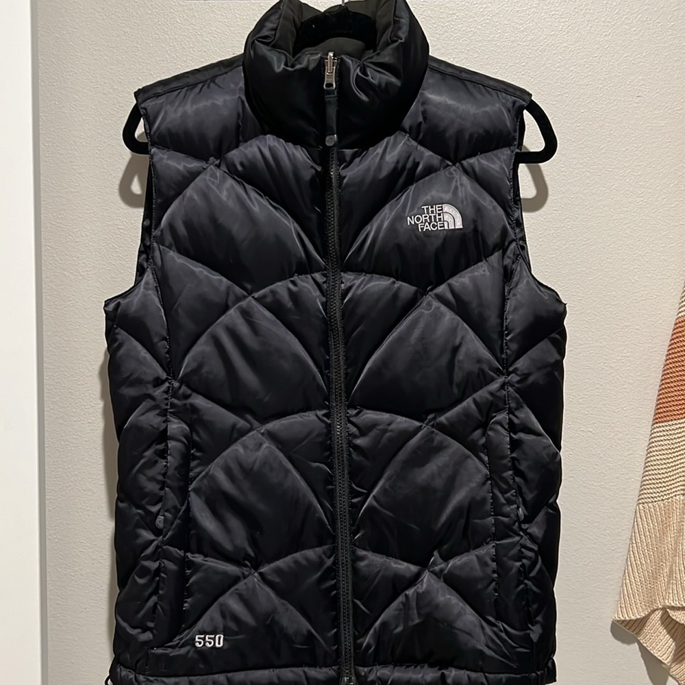 Goose down black north face puffer vest